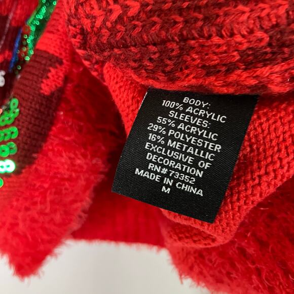 33 Degrees | Ugly Christmas Sweater Flamingo Bell Tropical Holiday Womens Medium - Picture 4 of 7